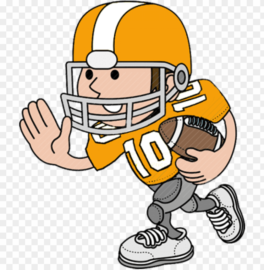 Football Player Tackling Cartoon