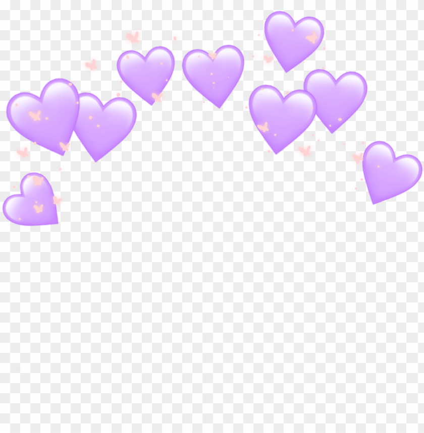 Heart Hearts Crown Emoji Tumblr Purple Heart Crown Txt PNG