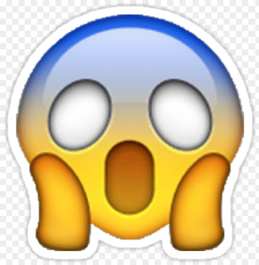 Surprised Emoji Shocked Scared Emoji Sticker Gasping Emoji PNG Image