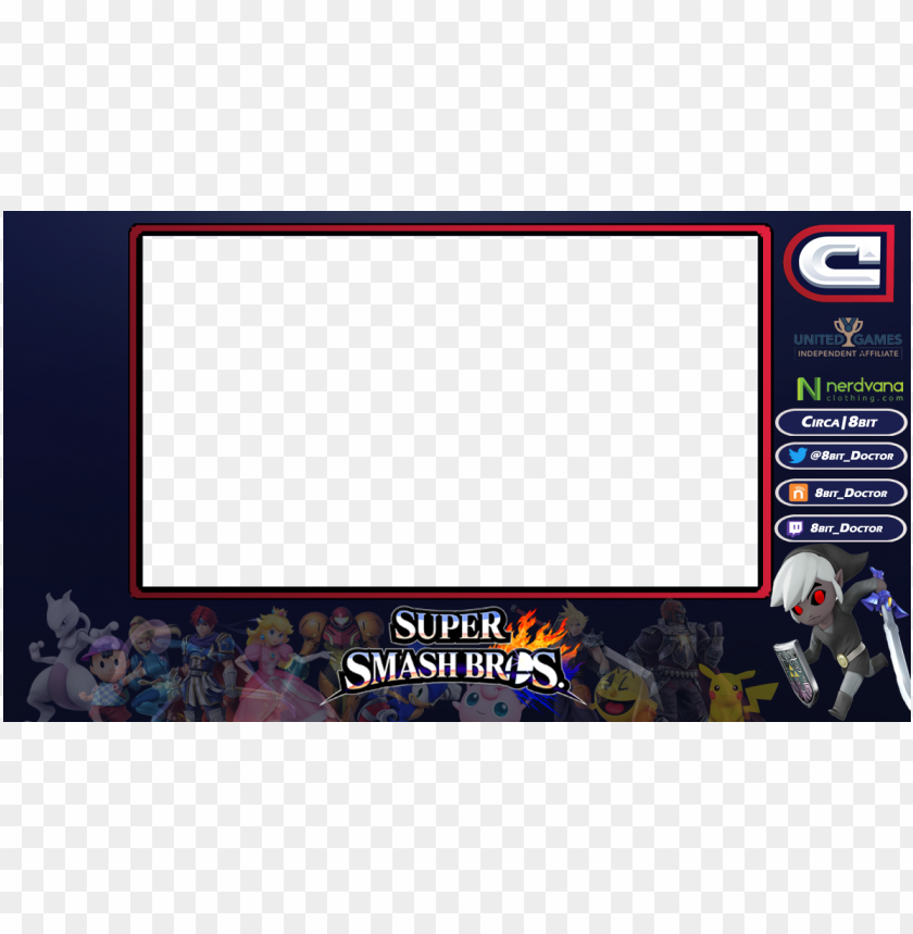Download 8bit Twitch Overlay Nintendo Super Smash Bros Wii U Download Code Png Free Png Images Toppng - template brawl stars overlay
