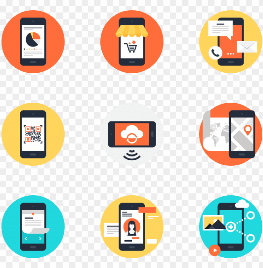 Mobile Icon Set PNGs for Free Download