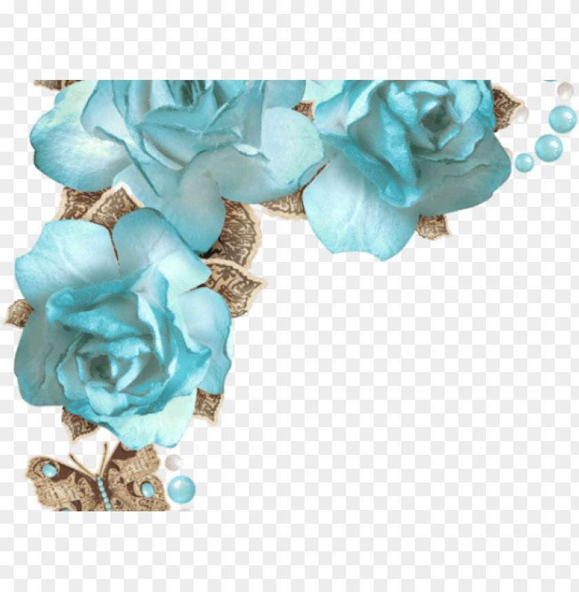 Download Download Blue Rose Clipart Border Blue Flowers Corner Png Free Png Images Toppng