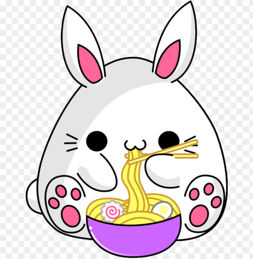 Download Bunny Ramen Cute Gifs Kawaii Png Kawaii Kawaii Bunny Bunny Eating Noodles Gif Png Free Png Images Toppng