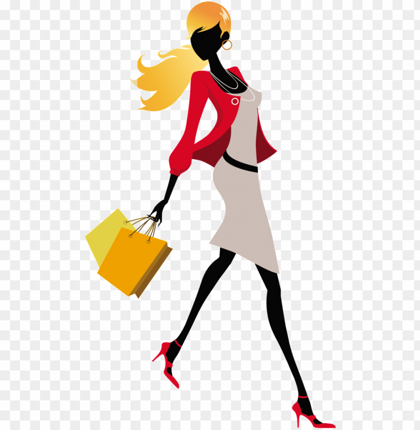 Download Cartoon Fashion Girl Png Women With Shopping Bags Png - girl roblox slime girl png images