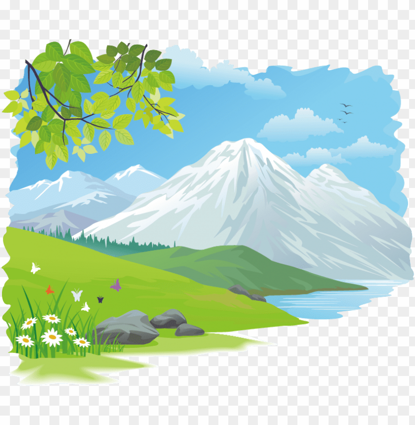 Download clip art beautiful scenery transprent png free - cartoon images of  hill statio png - Free PNG Images | TOPpng