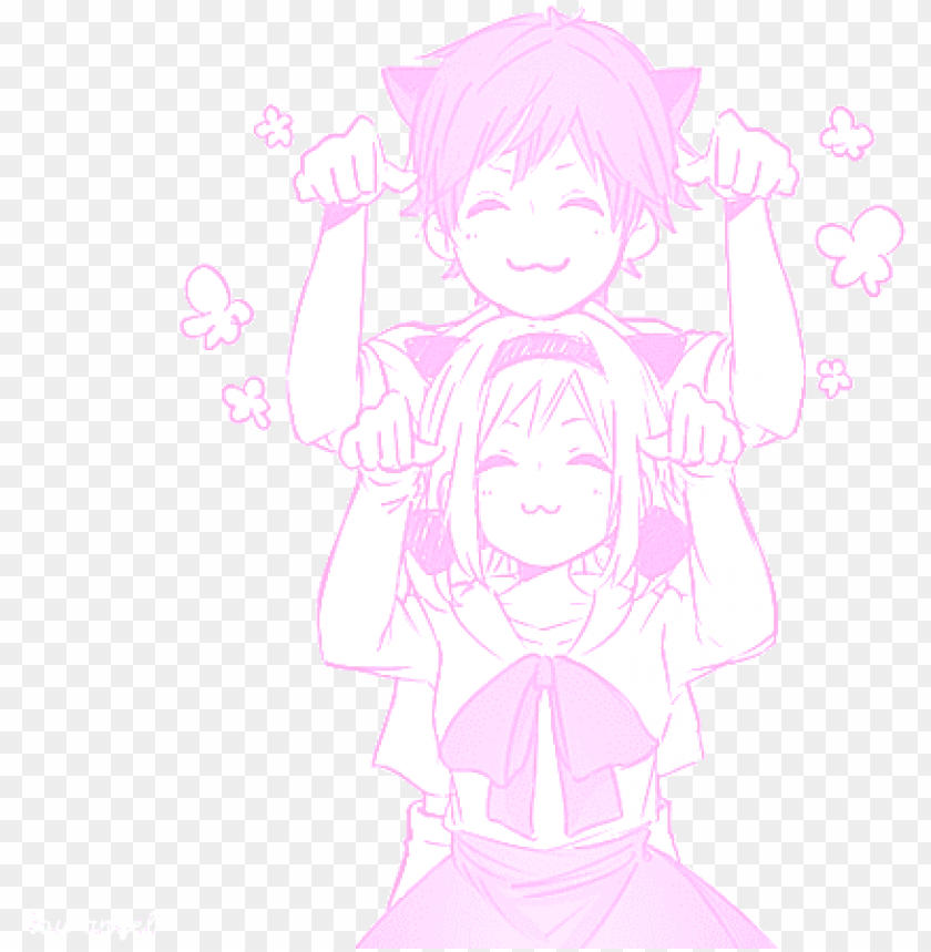Download Couple Cute Mine Kawaii Manga Myedit Pink Pastel Transparent Pink Anime Couple Transparent Png Free Png Images Toppng