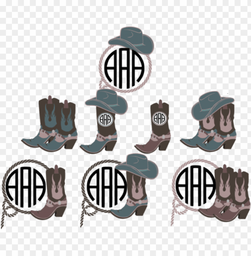 Download Download Cowboy Boots Cowboy Hat Monogram Frame Svg Cut File Monogram Sv Png Free Png Images Toppng