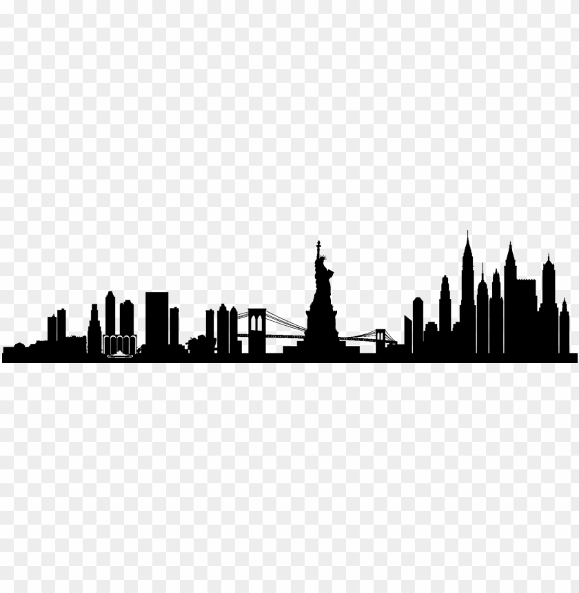 Free New York Skyline Black And White Silhouette, Download Free