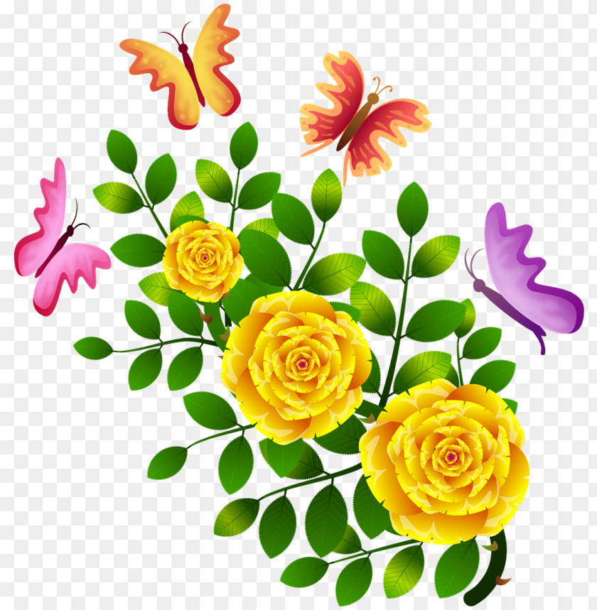 Download flores con mariposas png - Free PNG Images | TOPpng