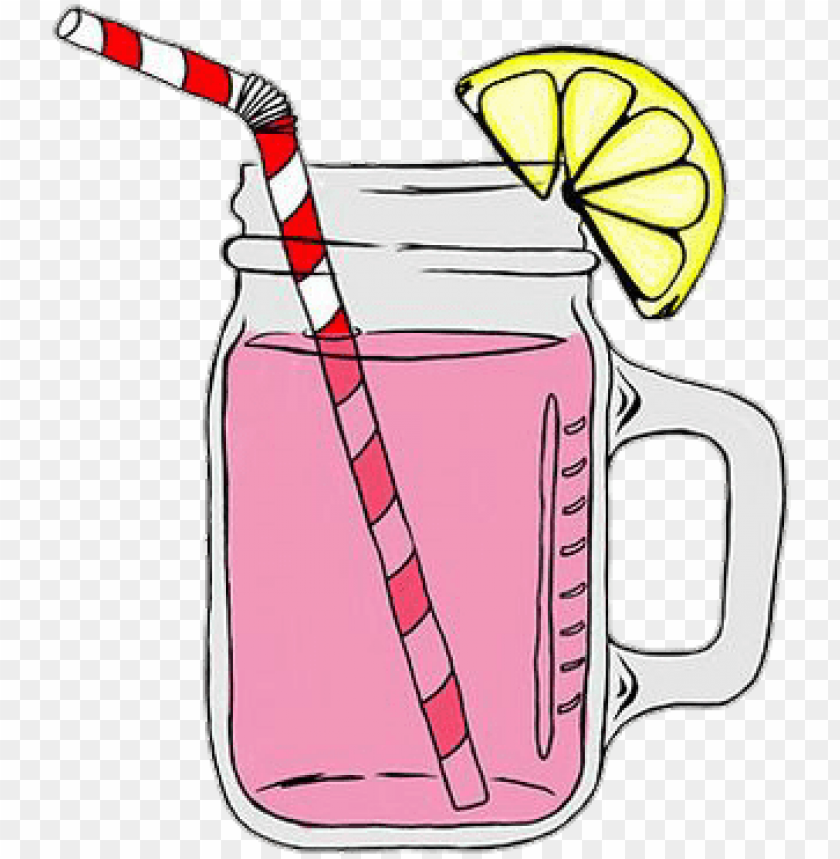 glass of pink lemonade clipart