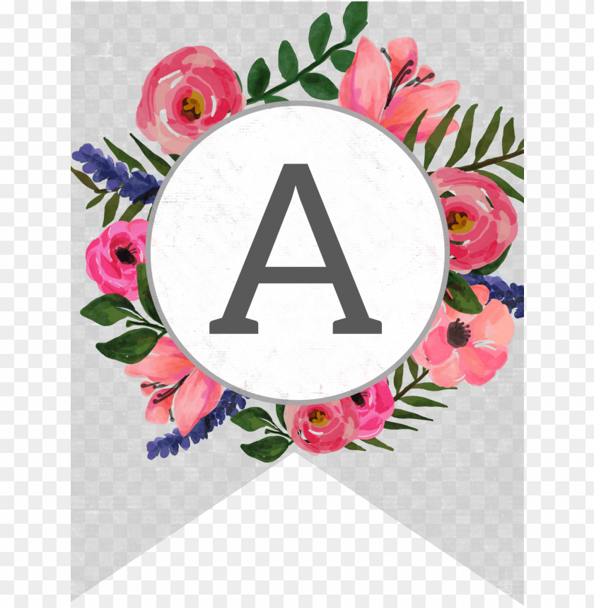 download free printable floral banner letters png free png images toppng