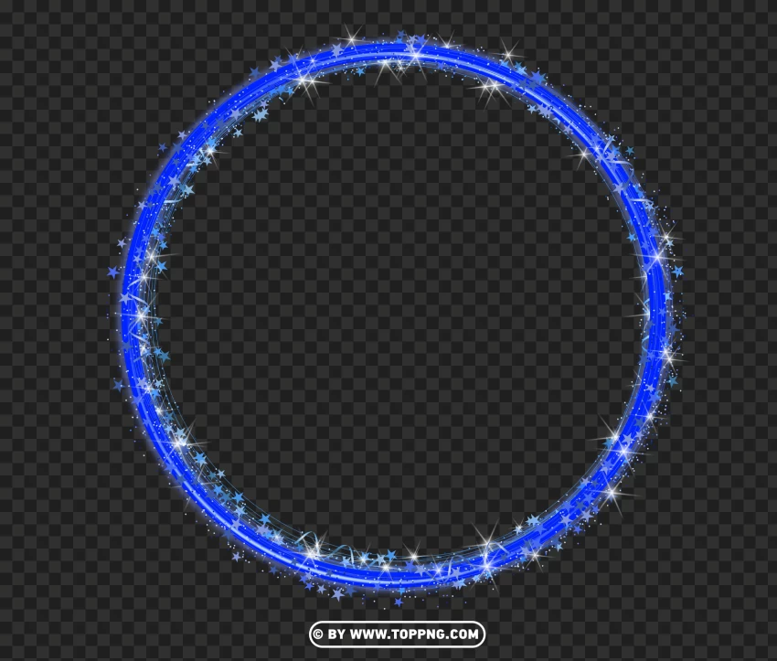 Free download, HD PNG glowing blue sparkle circle frame effect png image -  Image ID 489433