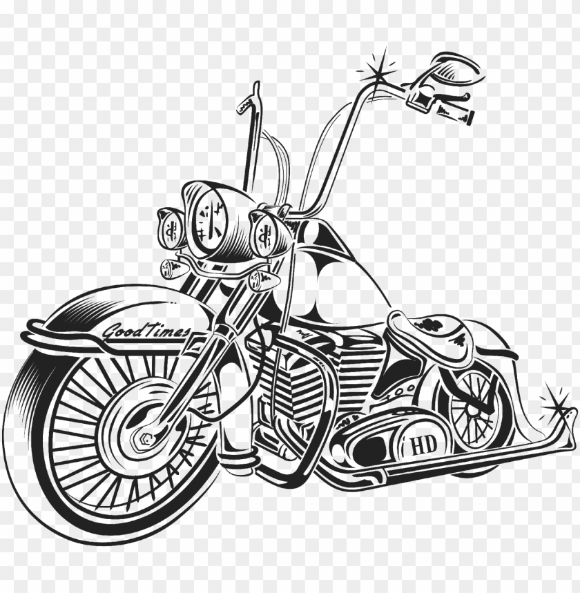 vintage motorcycle clipart black and white free