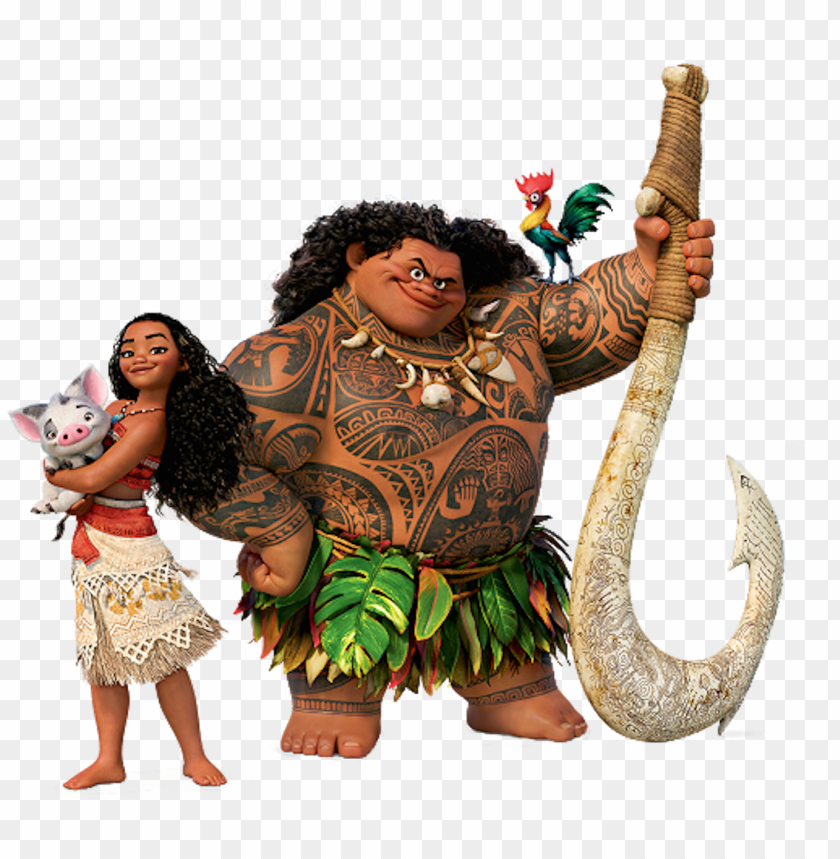 Download Moana Promo 4 Moana Maui Pua And Hei Hei Png Free Png Images Toppng