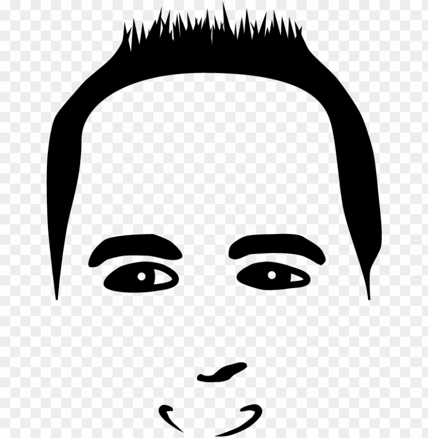 Man Face Clipart Black And White , Png Download - Man Face Clip