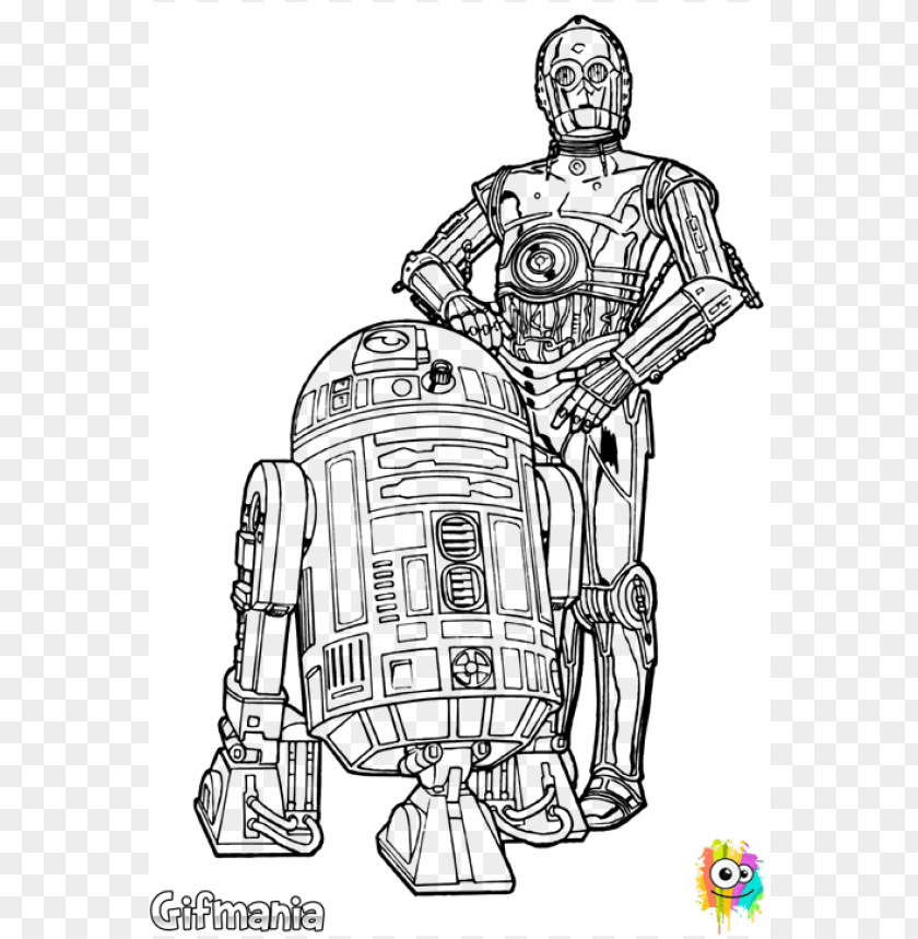 Download R2 D2 Y C 3po C3po And R2d2 Drawi Png Free Png Images - c3po face roblox