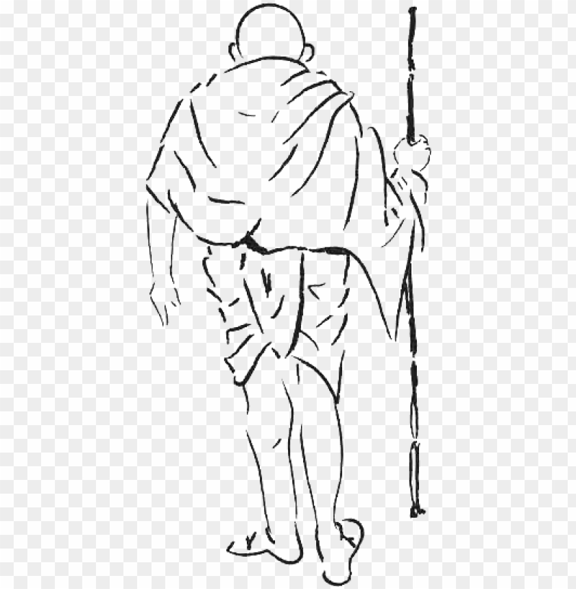 mahatma gandhi standing sketch