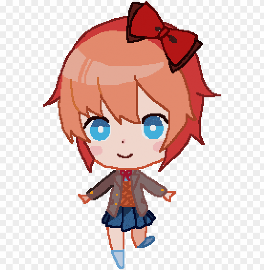 Download Sayori Chibi Doki Doki Literature Club Poem Sprites Png Free Png Images Toppng