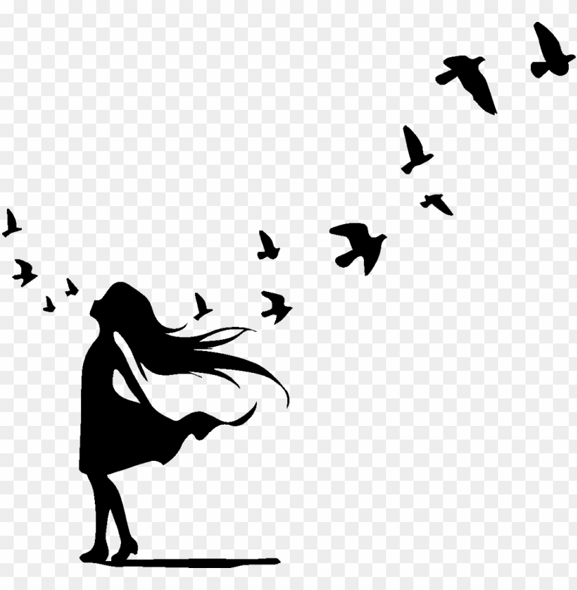 Download small birds flying cartoon black and white tattoo png - Free PNG  Images | TOPpng
