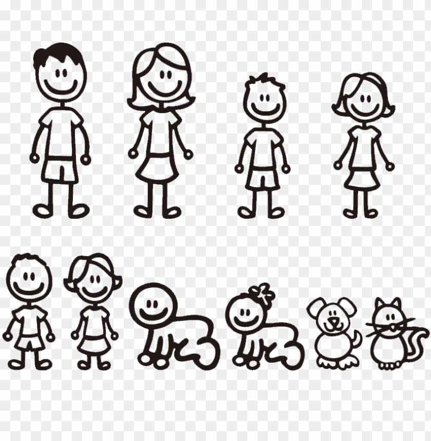 Download Stick Figure Family Familia Stickers Para Autos Png Free Png Images Toppng