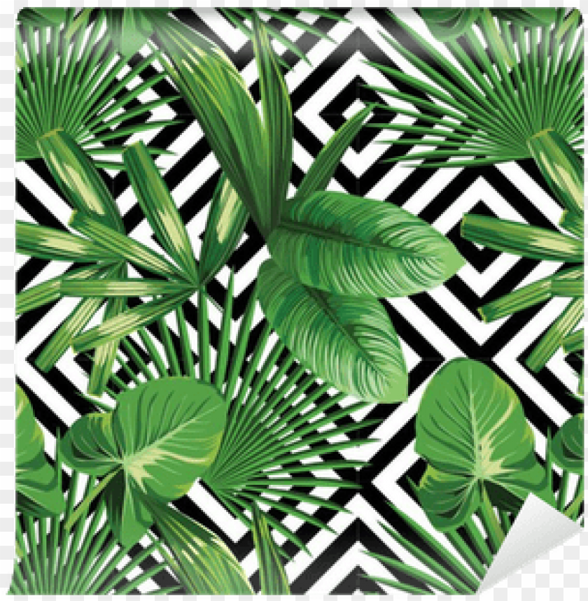 Download Tropical Palm Leaves Pattern Geometric Background Palm - kawaii cat fish necklace transparent backgrou roblox