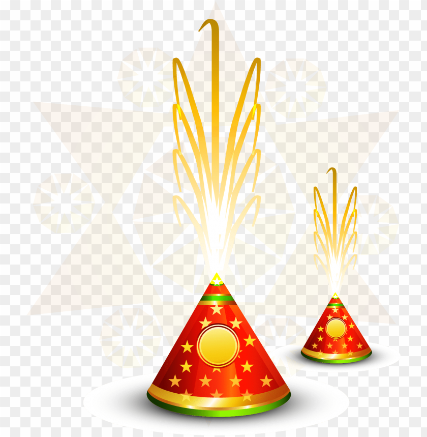 Download vector diwali fireworks firecracker hindi free clipart - flower  pot crackers png - Free PNG Images | TOPpng