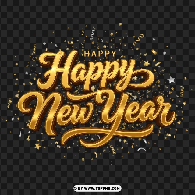 Happy New Start 2026 Calligraphy Style With Ribbon PNG Transparent Background