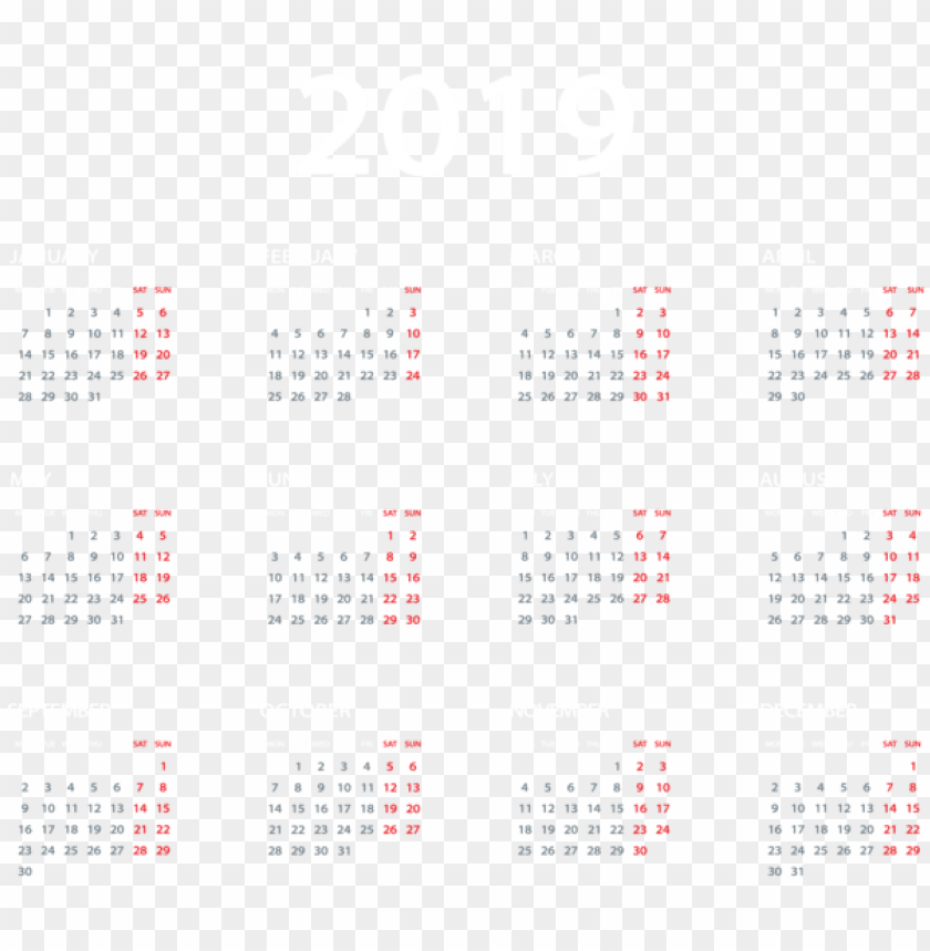 Free download | HD PNG 2019 calendar PNG Images 41632 | TOPpng