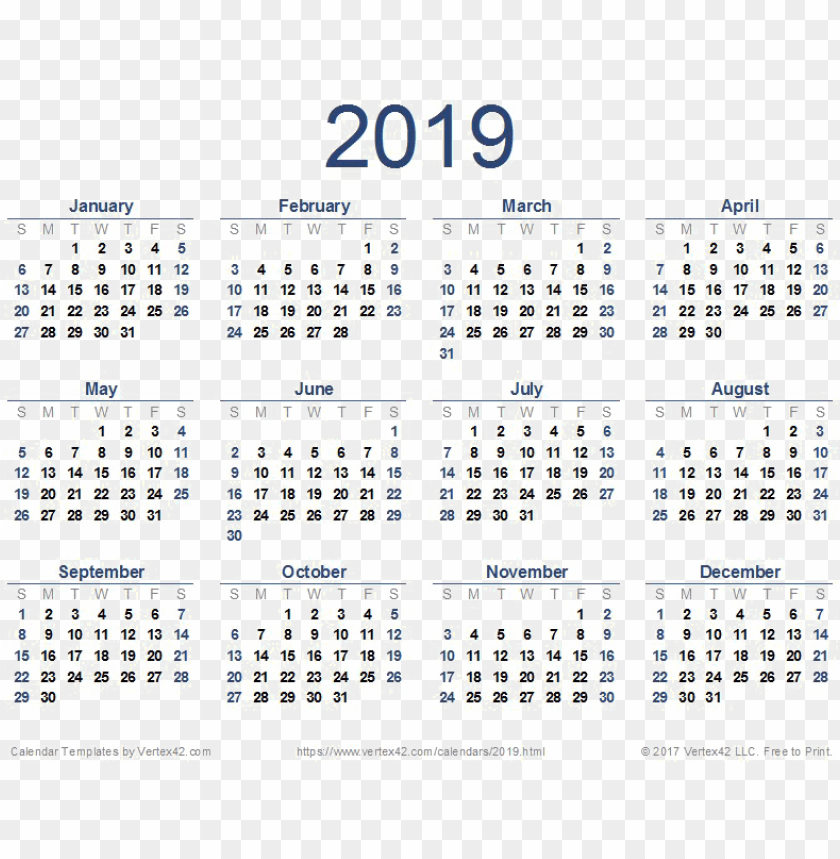 Free download | HD PNG 2019 calendar png image calendar template 2019 ...