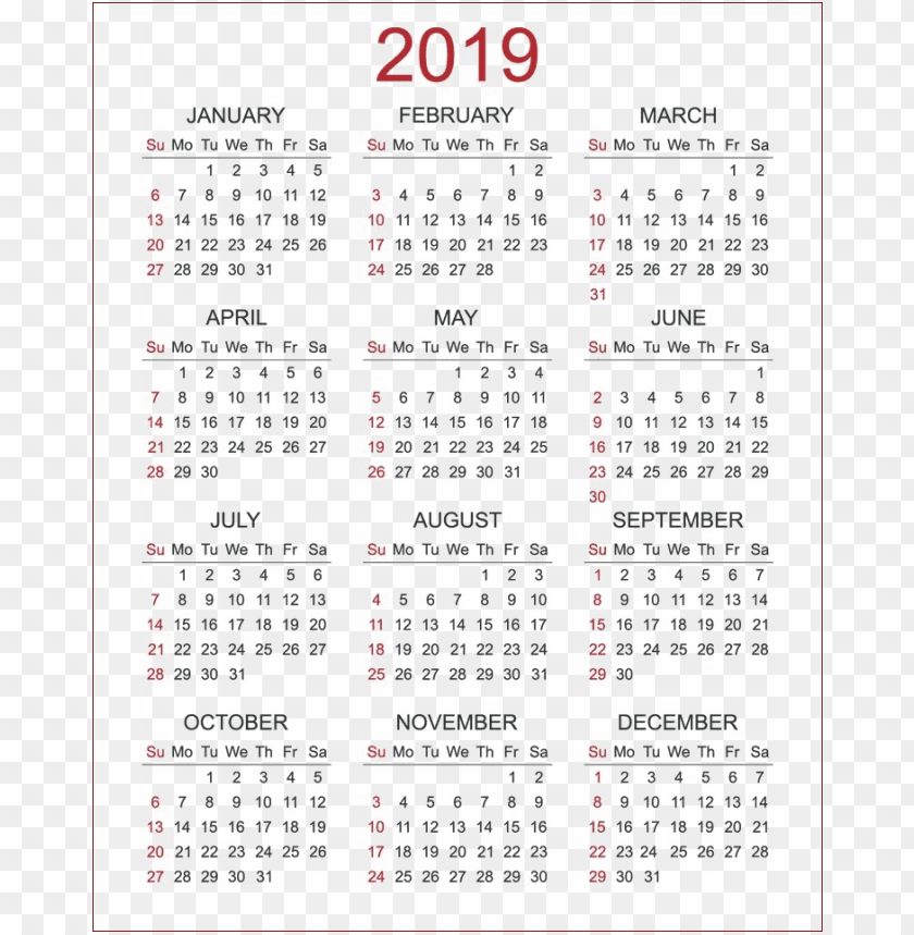 Free download | HD PNG 2019 calendar s png images background - image ID ...