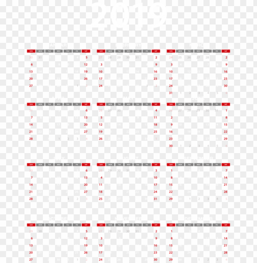 Free download | HD PNG 2019 calendar transparent PNG Images 41630 | TOPpng