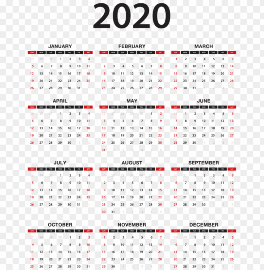 2020 Calendar Png Images Toppng