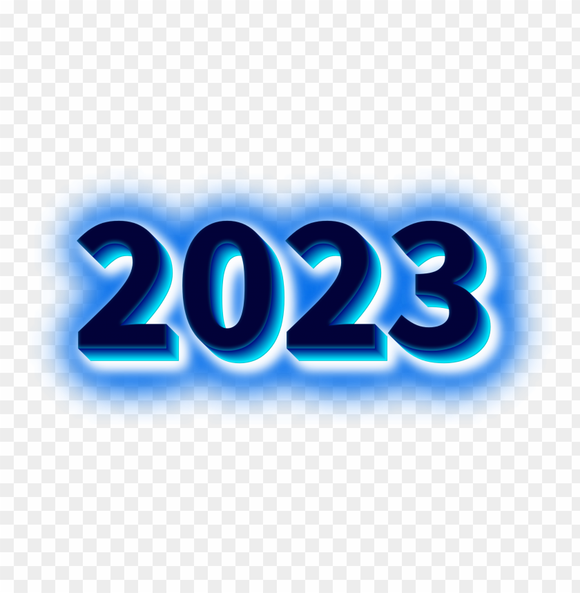 Free download | HD PNG 2023 3d text with blue glow png - Image ID ...