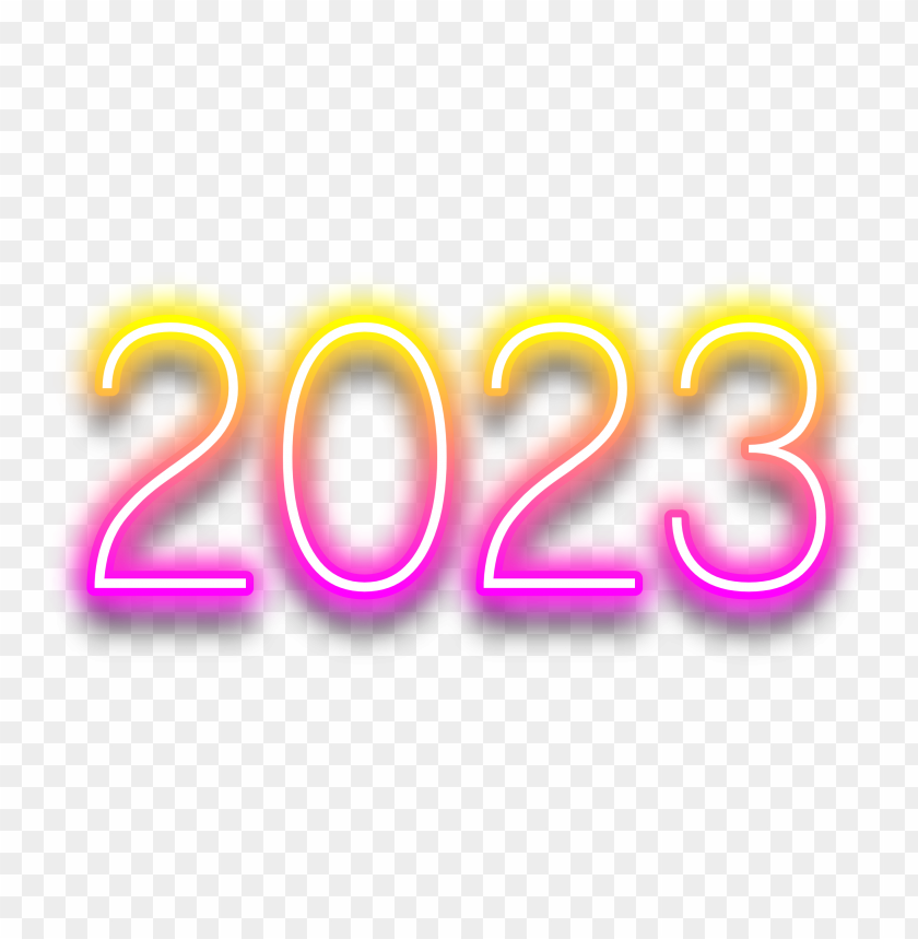 Free download | HD PNG 2023 yellow and pink neon text effect png ...