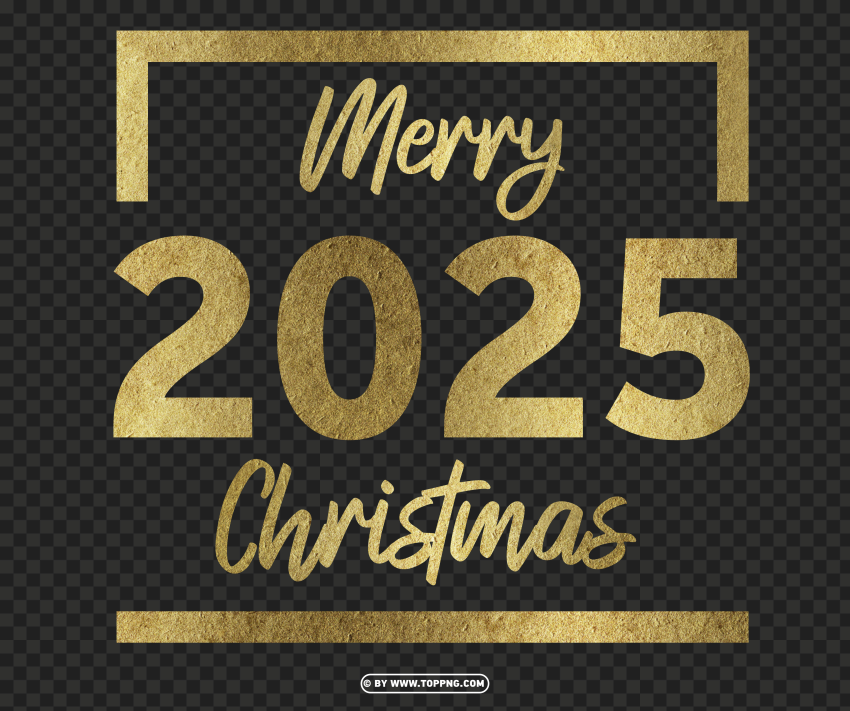 2025 Gold Merry Christmas Design Png cutout PNG & clipart images TOPpng