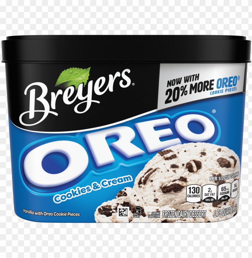 Free download HD PNG a 56 ounce tub of breyers oreo front of pack