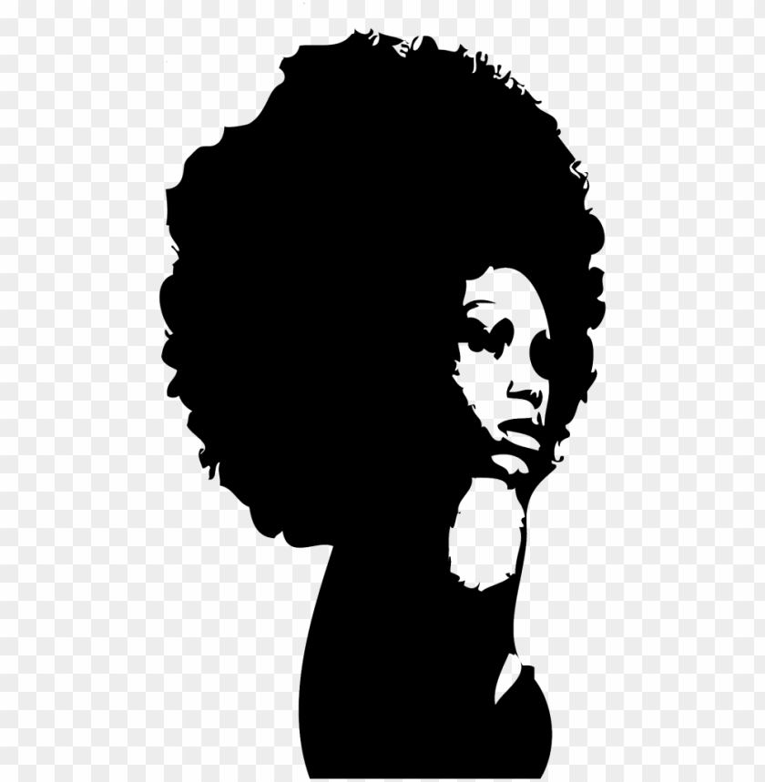 Download Afro Png Transparent Clipart Black And White Stock Black Woman Afro Silhouette Png Image With Transparent Background Toppng