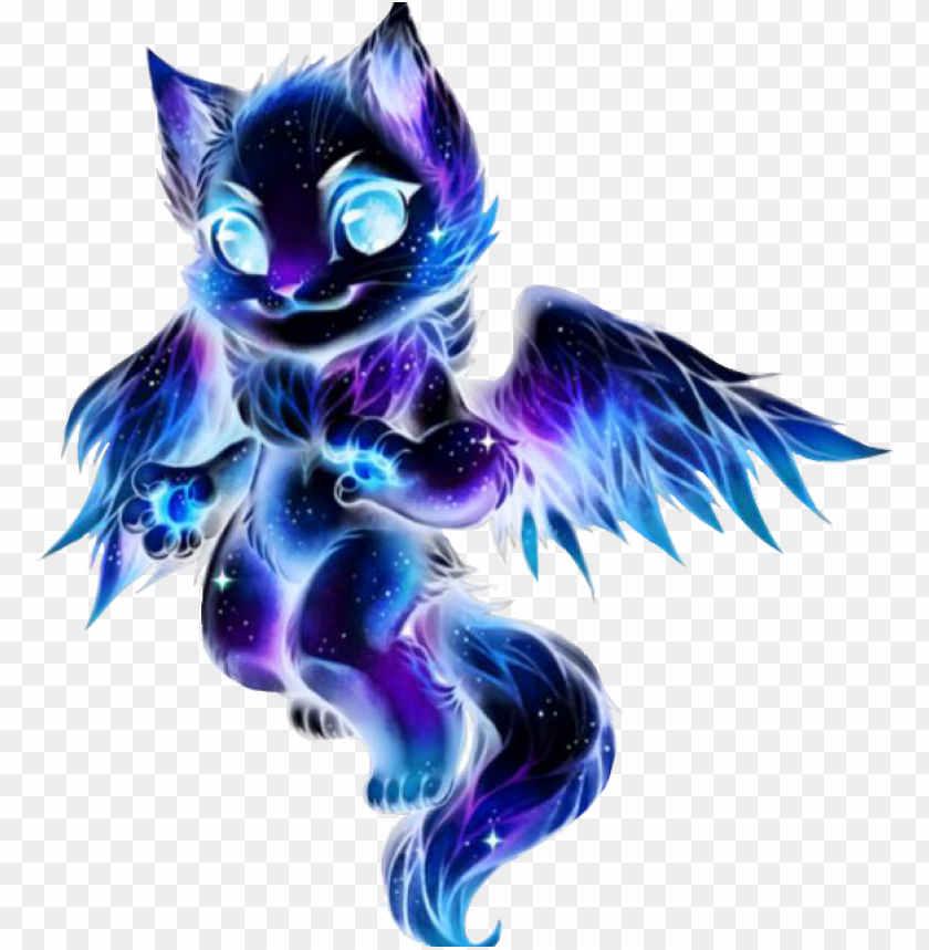 Alaxy Galaxycat Galaxywolf Flyingcat Cat Wolf Purple Galaxy Cat With Wings Png Image With Transparent Background Toppng - galaxy roblox wallpaper