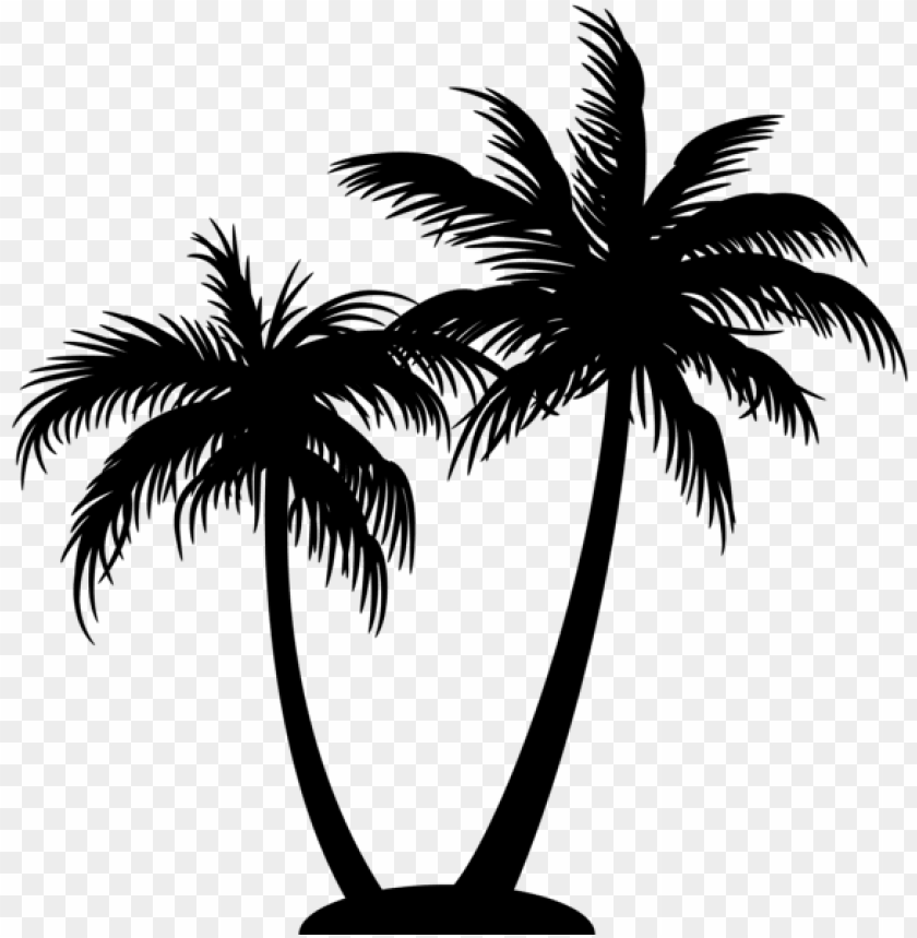 Alm Tree Logo On Black And White Coconut Tree Silhouette Png