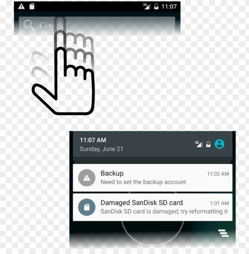 Download android notification bar png library android png Free PNG