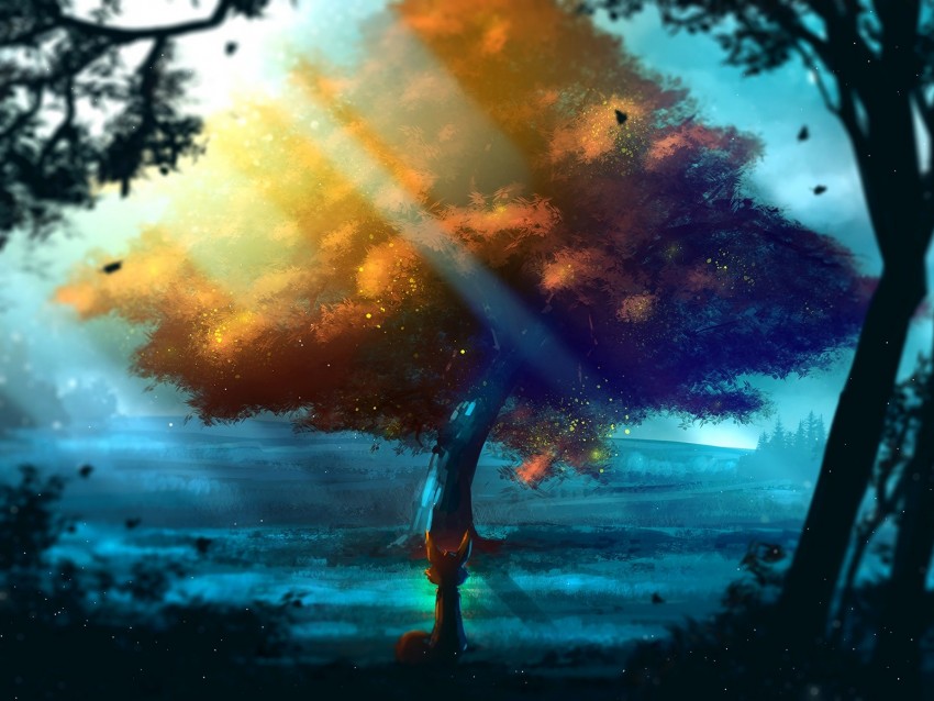 Free download | HD PNG animal tree art forest autumn 4k wallpaper | TOPpng