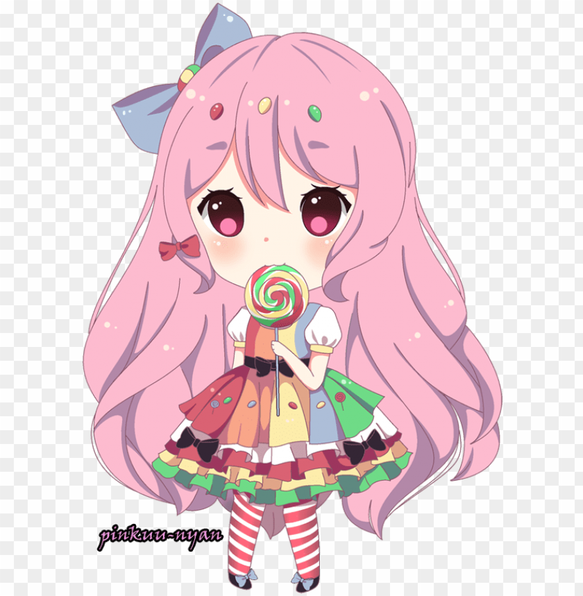 Anime Lollipop Girl Chibi Png Image With Transparent Background