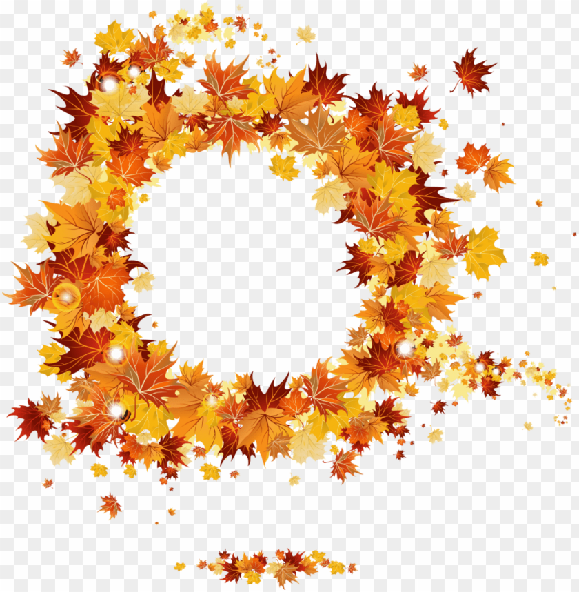 Free download | HD PNG PNG image of orange autumn leaves wreath png ...
