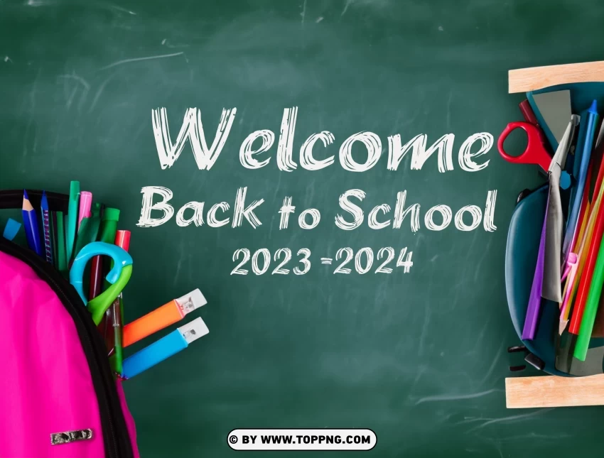 Free download HD PNG back to school 2023 2024 blackboard with