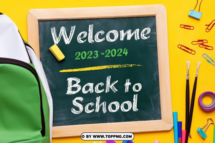 Free download | HD PNG back to school 2023 2024 poster green board ...