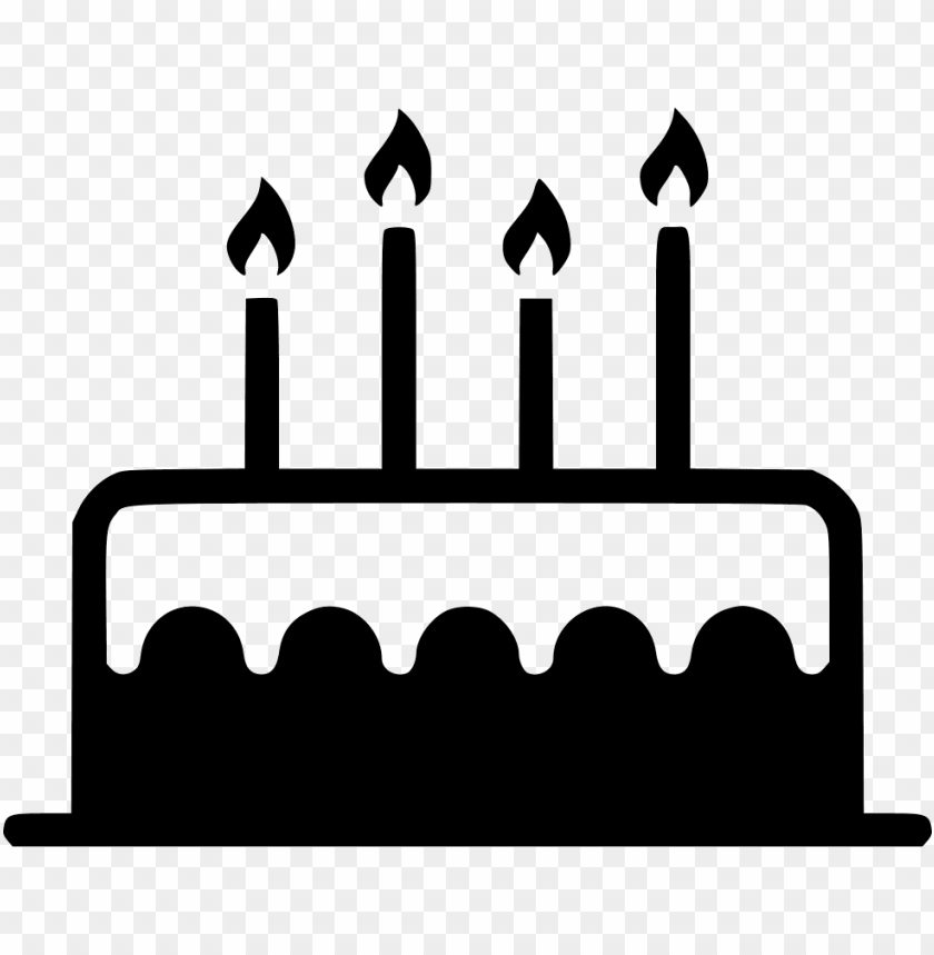 Banner Black And Whitebirthday Candle Sweet Birthday Cake Icon Png