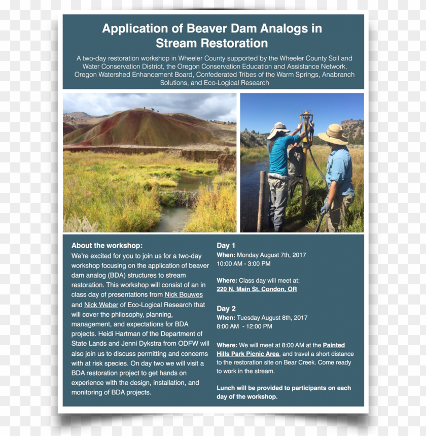 Free download | HD PNG beaver dam analog workshop brochure PNG