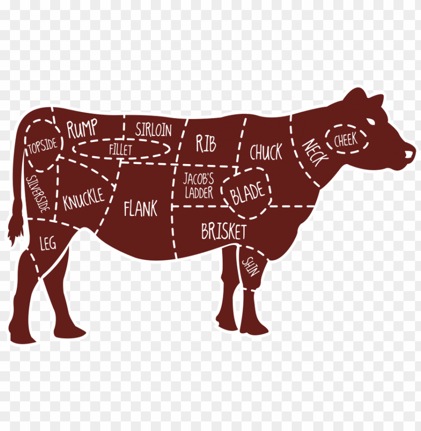 Download beef map cow - cow meat png - Free PNG Images  TOPpng