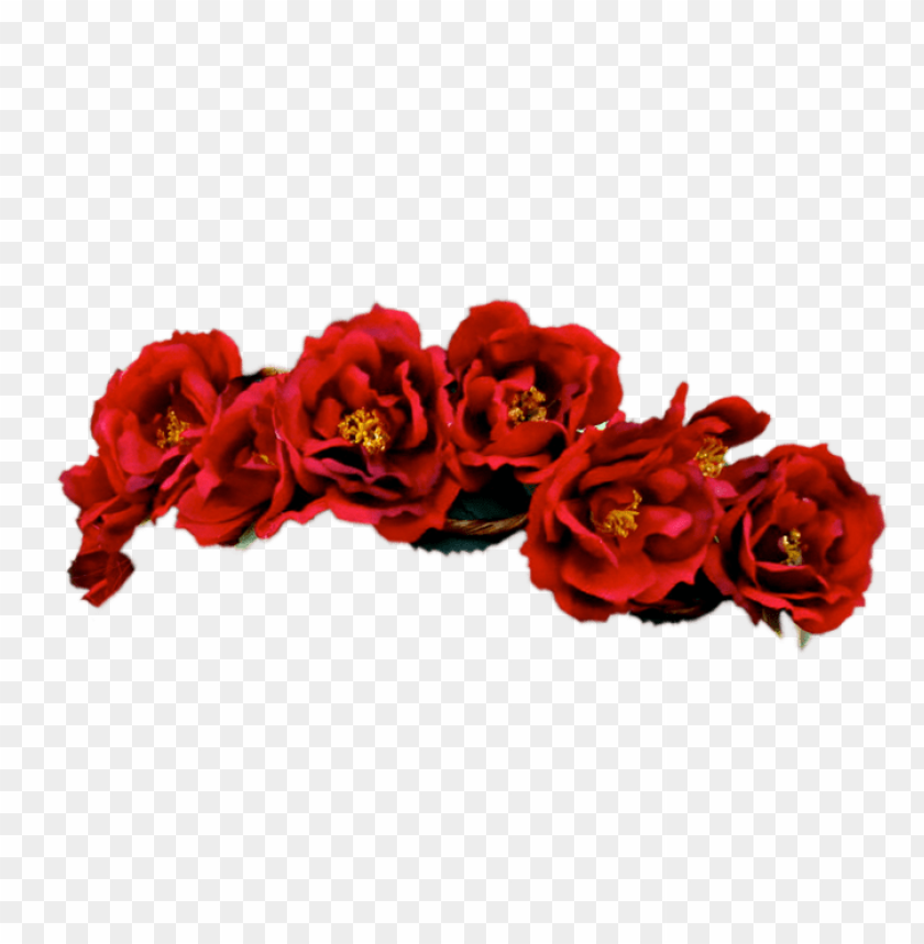 red flower crown