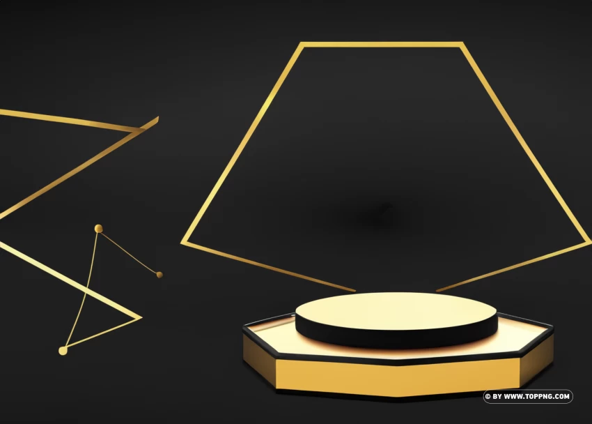 Free Download HD PNG Black Gold Color Stage Camera Polygon Background Image ID TOPpng